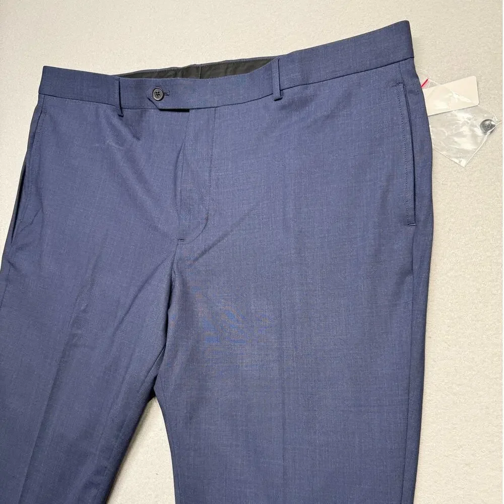 Brooks Brothers Men's Classic-Fit Wool Blend Suit Pant Blue 40x32 $190